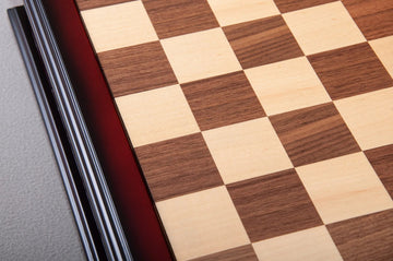 Walnut and Maple Classical Tiroir Chess Board with Storage Drawers