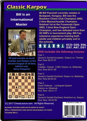 E-DVD Classic Karpov - Chess Lecture - Volume 161