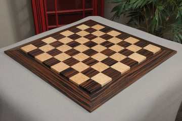 Tiger Ebony & Bird's Eye Maple Custom Contemporary II Chess Board