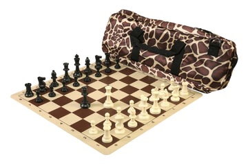 Deluxe Chess Set Combination and Triple Weighted Regulation Pieces | Silicone Chess Board | Deluxe Bag