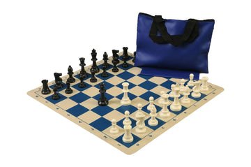 Standard Chess Set Combination with Silicone Chess Board - Triple Weighted Regulation Pieces | Silicone Chess Board | Standard Bag