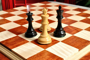 Signature Contemporary IV Luxury Chess board - BUBINGA / CURLY MAPLE - 2.5