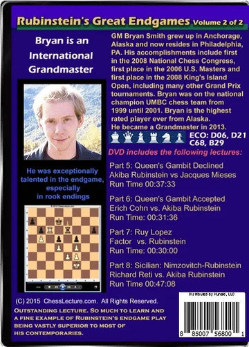 Rubinstein's Great Endgames - 2 DVDs - Chess Lecture - Volume 137