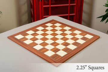 Indian Rosewood and Bird's Eye Maple Standard Traditional Chess Board
