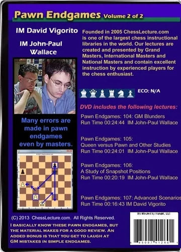 E-DVD Pawn Endgames - 2 DVDs - Chess Lecture - Volume 47