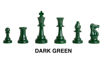 Regulation Colored Plastic Chess Pieces - 3.75