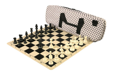 Deluxe Chess Set Combination and Single Weighted Regulation Pieces | Silicone Chess Board | Deluxe Bag