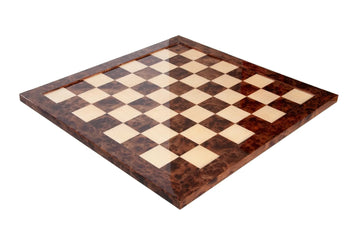 Olmo Burl & Maple Signature Traditional Chess Board - Gloss Finish