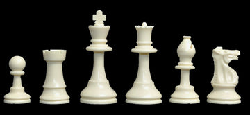 Basic Chess Set Combination - Solid Plastic Regulation Pieces | Vinyl Chess Board | Basic Bag