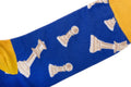 Dark Blue with Yellow Chess Socks