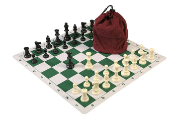 Drawstring Chess Set Combination with Mousepad Board and Triple Weighed Pieces