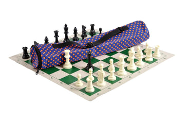 Quiver Chess Set Combination - Single Weighted Regulation Pieces | Vinyl Chess Board | Quiver Bag