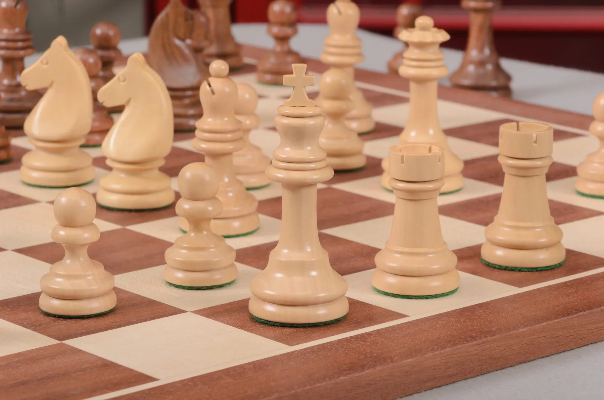 The Horn McCrillis Series Wood Chess Pieces - 3.6