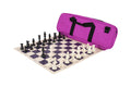 Deluxe Chess Set Combination and Triple Weighted Regulation Pieces | Vinyl Chess Board | Deluxe Bag