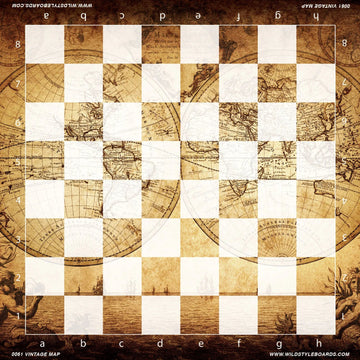 Vintage Map - Full Color Vinyl Chess Board