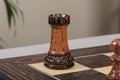The Burnt Golden Rosewood Zagreb '59 Series Chess Pieces - 3.875