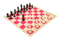 Regulation Tournament Chess Pieces and Silicone Chess Board Combo - Single Weighted
