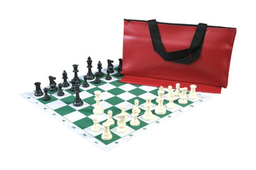 Superior Chess Set Combination with Thin Mousepad Board - Single Weighted Regulation Pieces | Thin Mousepad Board | Superior Bag