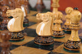 The Burnt Golden Rosewood Reykjavik II Series Chess Set, Box, & Gloss Board Combination