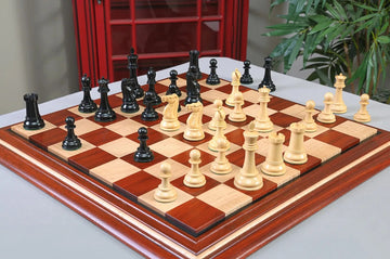 IMPERFECT - 4.4" Broadbent - GENUINE EBONY / BOXWOOD - Wood Chess Pieces