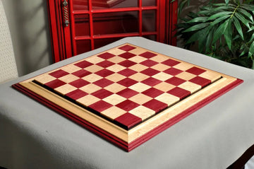 Signature Contemporary III Luxury Chess board - PURPLEHEART / BIRD'S EYE MAPLE - 2.5" Squares