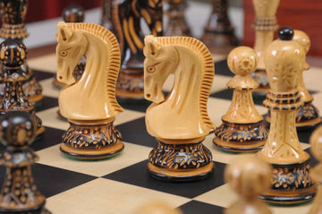 The Burnt Zagreb '59 Series Chess Set, Box, & Board Combination