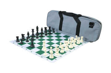Deluxe Chess Set Combination and Single Weighted Regulation Pieces | Thin Mousepad Chess Board | Deluxe Bag