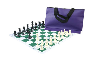 Superior Chess Set Combination with Thin Mousepad Board - Single Weighted Regulation Pieces | Thin Mousepad Board | Superior Bag