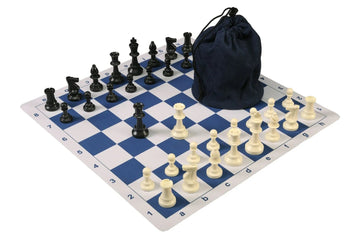 Drawstring Chess Set Combination with Mousepad Board and Triple Weighed Pieces