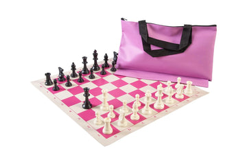 Superior Chess Set Combination - Triple Weighted Regulation Pieces | Vinyl Chess Board | Superior Bag
