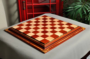 PRE-ORDER - Signature Contemporary Chess Board - BLOODWOOD  / BIRD'S EYE MAPLE - 2.5" Squares