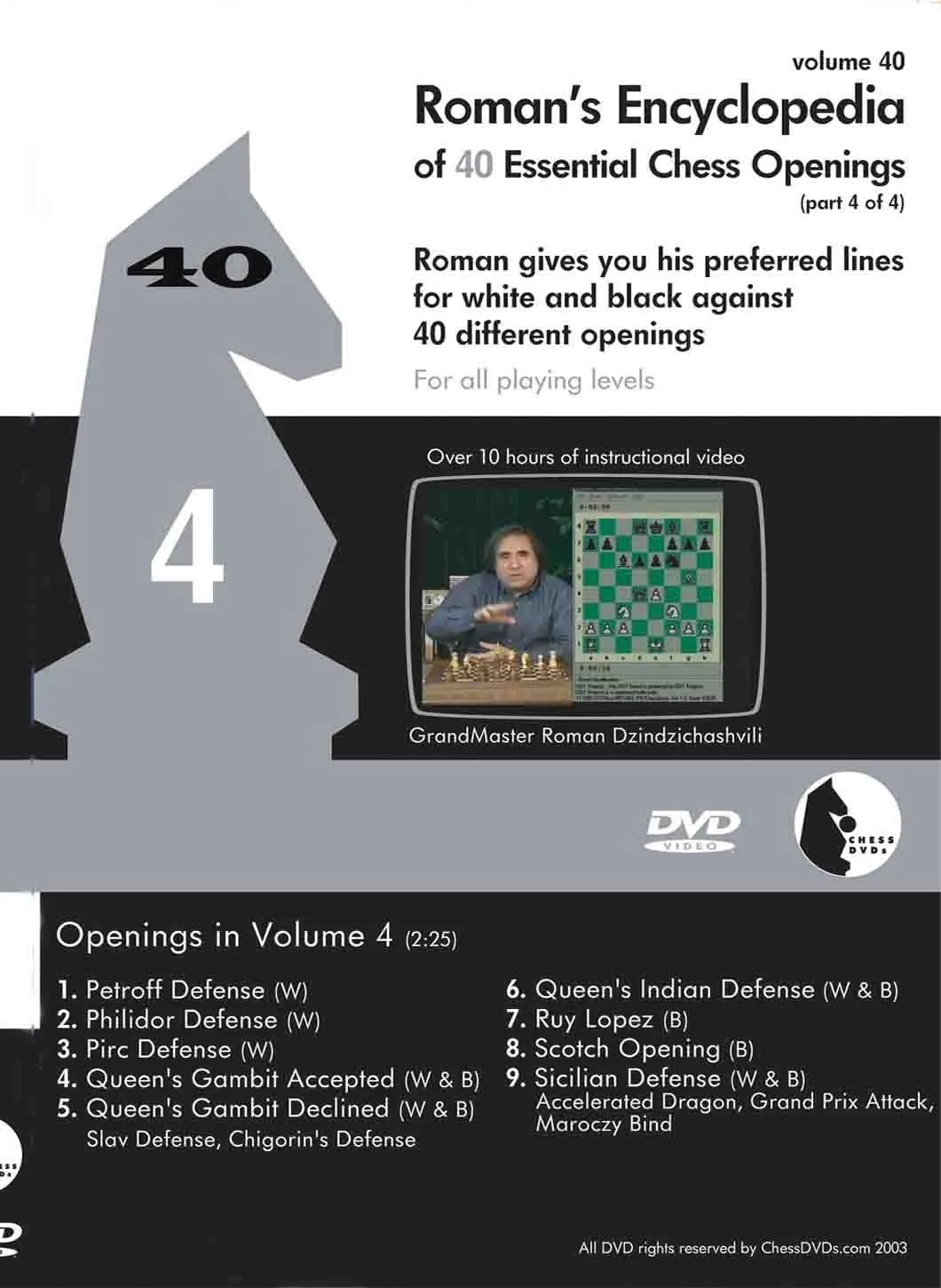 E-DVD ROMAN'S LAB - VOLUME 40 - Encyclopedia of Chess Openings - PART 4 ...