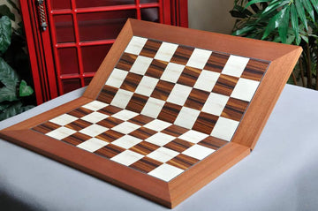 Indian Rosewood and Bird's Eye Maple Folding Standard Traditional Chess Board