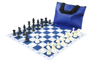 Standard Chess Set Combination with Thin Mousepad Board - Triple Weighted Regulation Pieces | Thin Mousepad Chess Board | Standard Bag