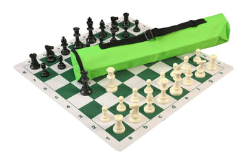 Quiver Chess Set Combination and Triple Weighted Regulation Pieces | Thin Mousepad Chess Board | Quiver Bag