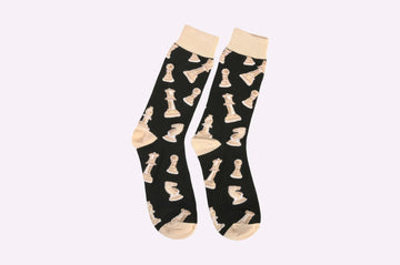 Cream Chess Socks
