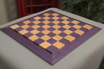 Purpleheart & Bird's Eye Maple Custom Contemporary II Chess Board