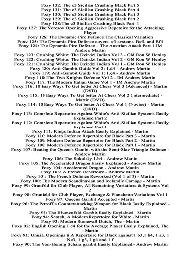 The Complete Foxy Openings on DVD - VOLUMES 1-187 PLUS KASPAROV AND KARPOV! - 9 DVDs