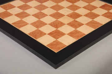 Olmo Burl, Genuine Ebony & Bird's Eye Maple Signature Traditional Chess Board