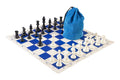 Drawstring Chess Set Combination - Triple Weighted Regulation Pieces | Vinyl Chess Board | Drawstring Bag