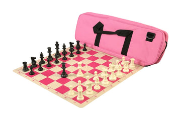 Deluxe Chess Set Combination and Triple Weighted Regulation Pieces | Silicone Chess Board | Deluxe Bag