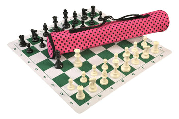 Quiver Chess Set Combination and Triple Weighted Regulation Pieces | Thin Mousepad Chess Board | Quiver Bag