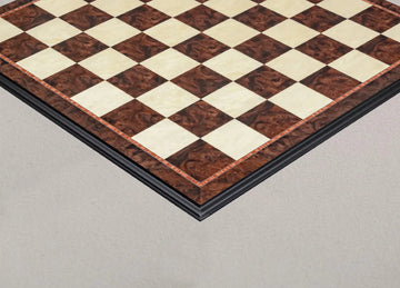 Walnut Burl & Maple Superior Traditional Chess Board - 2.5