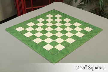 Greenwood and Bird's Eye Maple Standard Traditional Chess Board - Gloss Finish