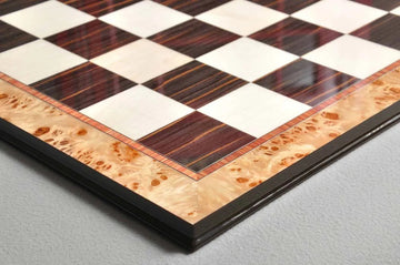 Maple Burl & Ebony Superior Traditional Chess Board - 2.5