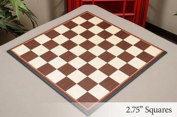 Striped Ebony and Bird's Eye Maple Standard Traditional Chess Board