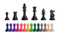 Triple Weighted Colored Regulation Plastic Chess Pieces - 3.75