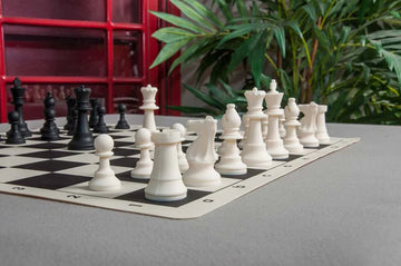 Regulation Silicone Tournament Chess Pieces - 3.5
