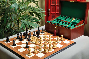 The Savano Series Luxury Wood Chess Set, Box, & Board Combination