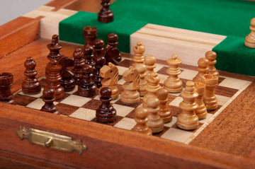 BOOK WOODEN MAGNETIC Travel Chess Set - SMALL